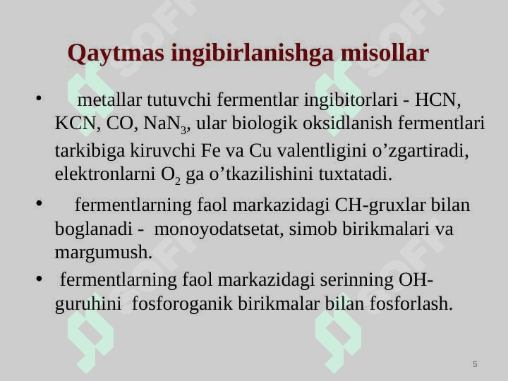 Fermentlar faolligini boshqarilishi 5