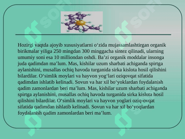 Organik kimyoning rivojlanish tarixi 5