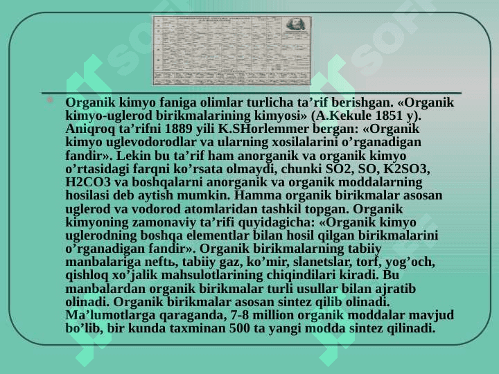 Organik kimyoning rivojlanish tarixi 6