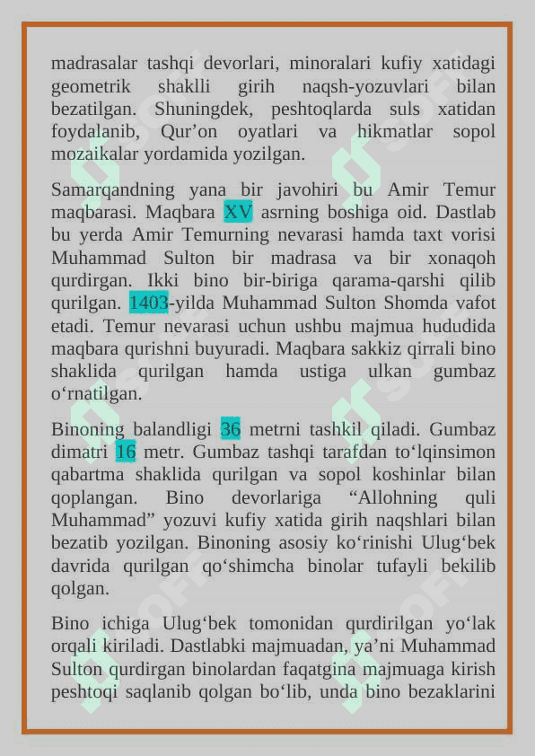 Tarixiy obidalar haqida ma'lumot 7