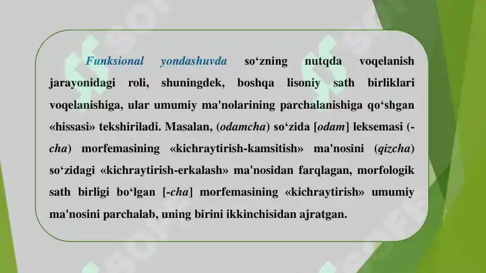 HOZIRGI O‘ZBEK TILINING  LEKSIK SATHI VA LEKSIKOLOGIYASI 6
