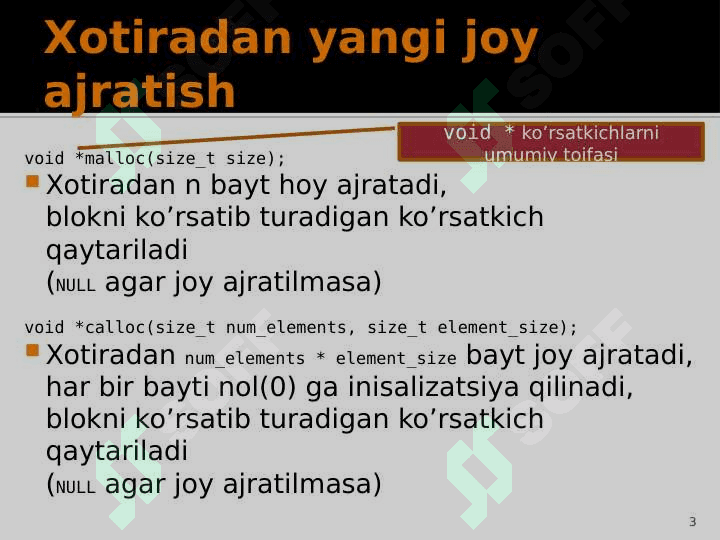 C/C++: Dinamik xotira 3