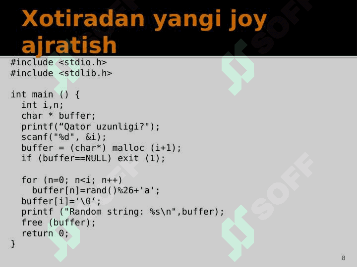 C/C++: Dinamik xotira 8