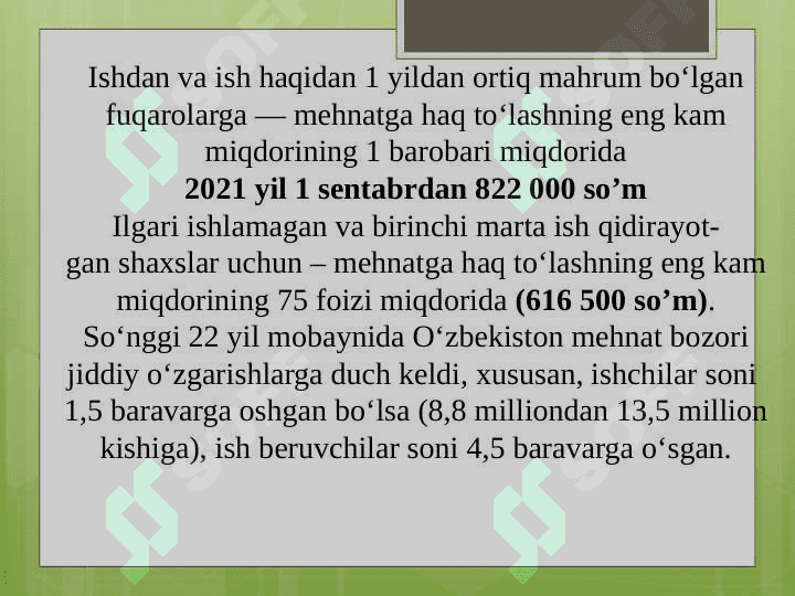 NAFAQA TA’MINOTINI TAKOMILLASHTIRISH 8