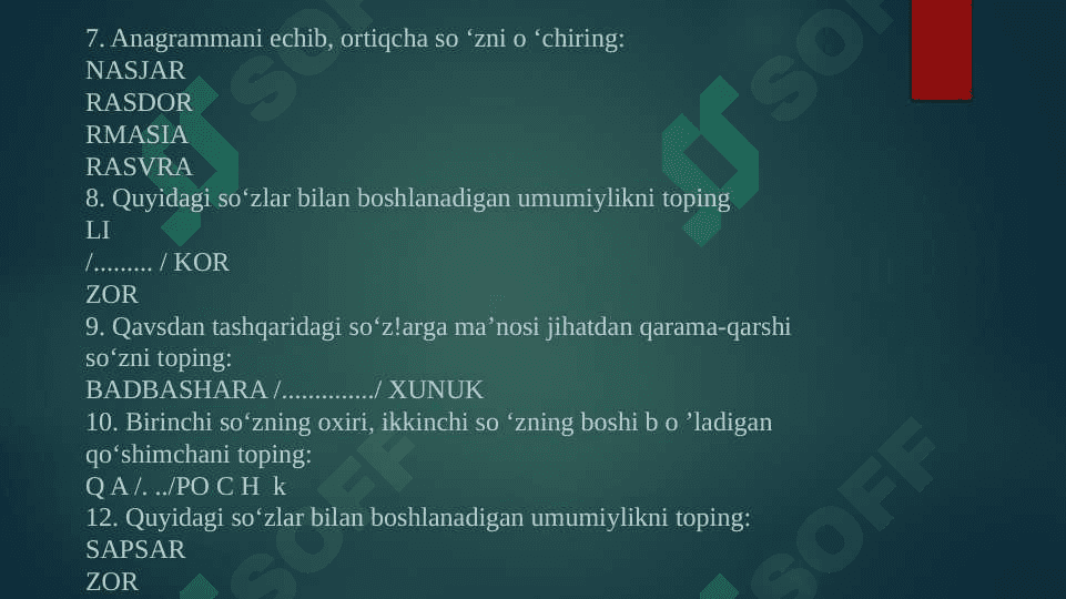 Ayzenk verbal testi 6
