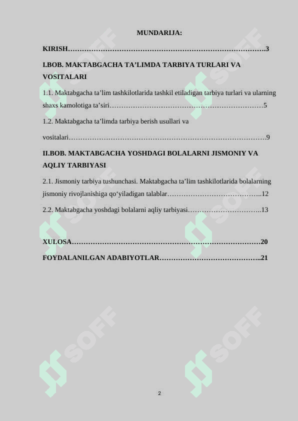 MAKTABGACHA TA'LIMDA TARBIYA BERISH USULLARI VA VOSITALARI 2