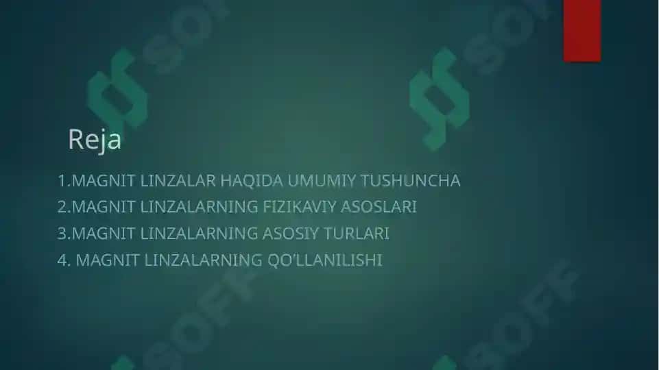 Magnitlinzalar va ularning qo’llanilishi 2 2