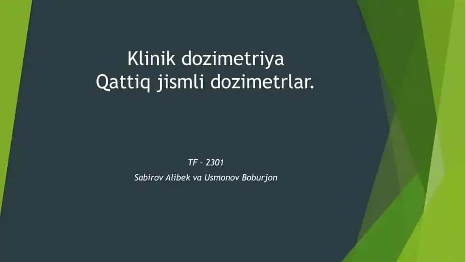 Qattiq jismli dozimetrlar 2