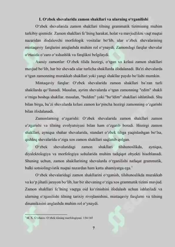 O'zbek shevalarida hozirgi zamon shakllari 7