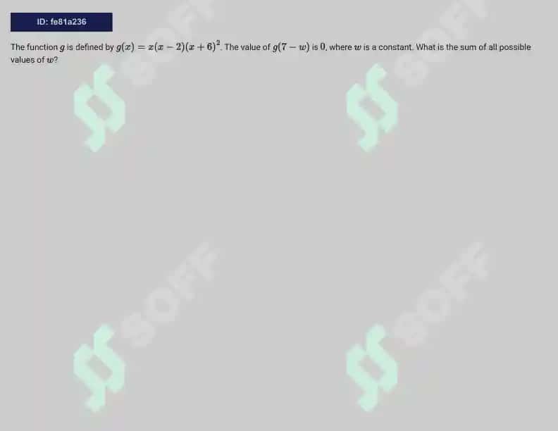 SAT Math test. Topic Nonlinear functions 2