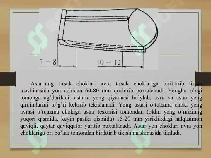Astarni kiyimga ulash usullari 6