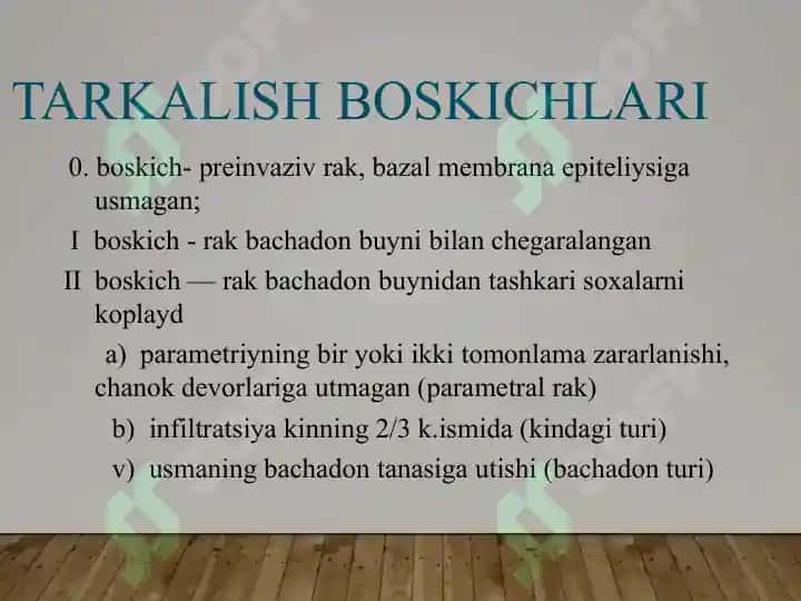 Bachadon bo’yni saratoni 6