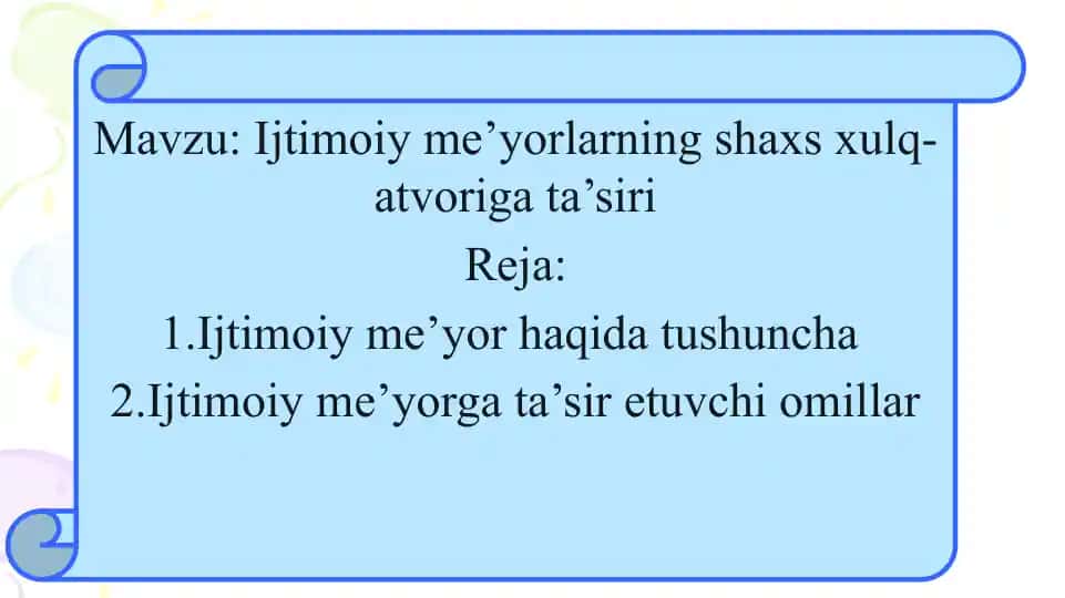 Ijtimoiy me'yorlarning shaxsiy xususiyatlariga ta'siri