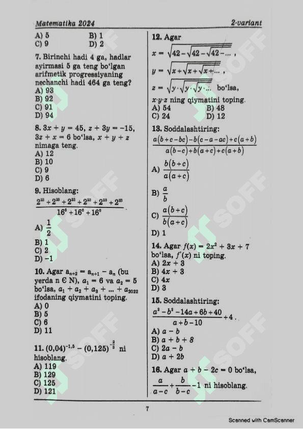 Matematika 2024 dtm 6
