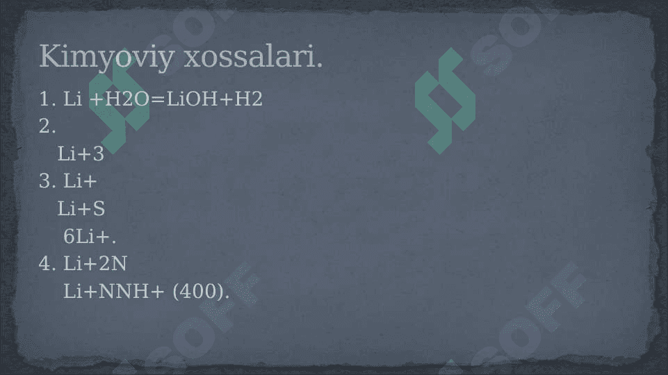 IA guruh elementlari. Ishqoriy metallar 8