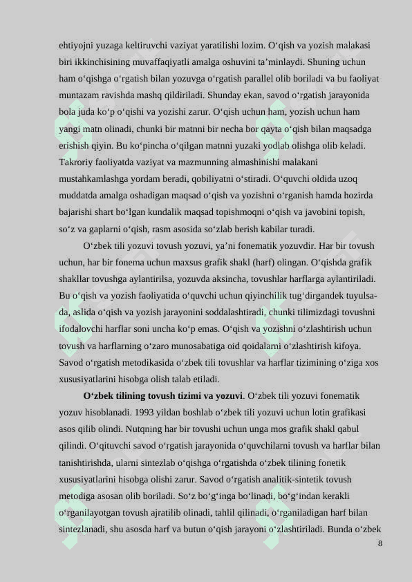 Savod o‘rgatish davrida gap ustida ishlash 8