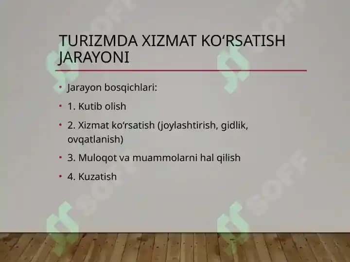 Turizm xizmatlari 2