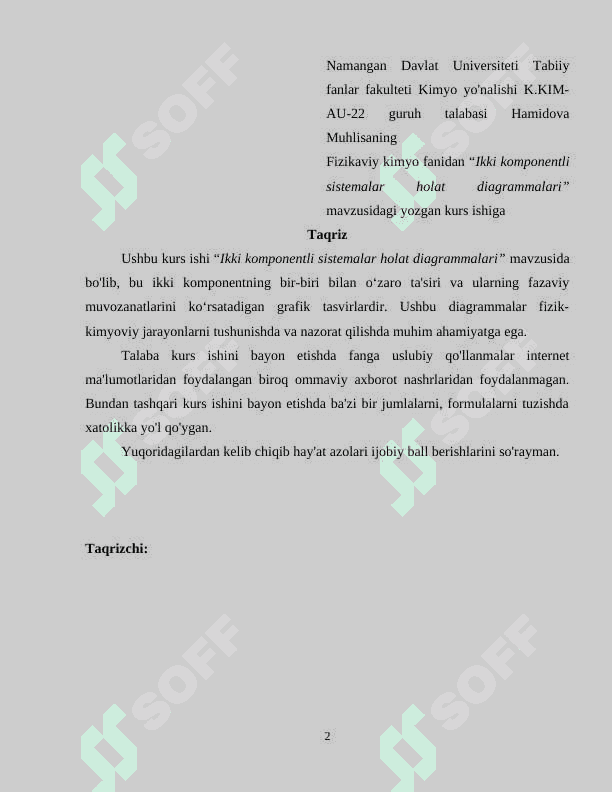 Ikki komponentli sistemalar holat diagrammalari 2