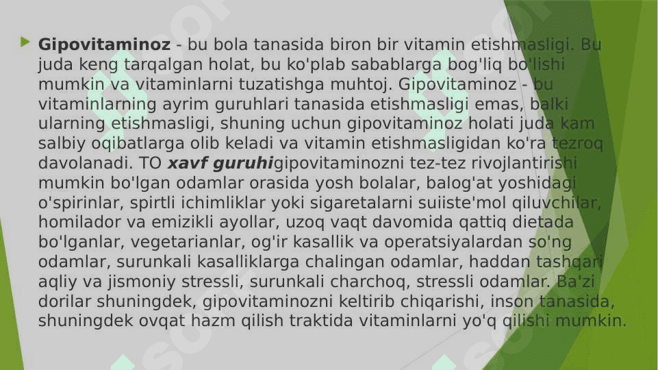 AVITAMINOZ VA GIPOVITAMINOZ 3