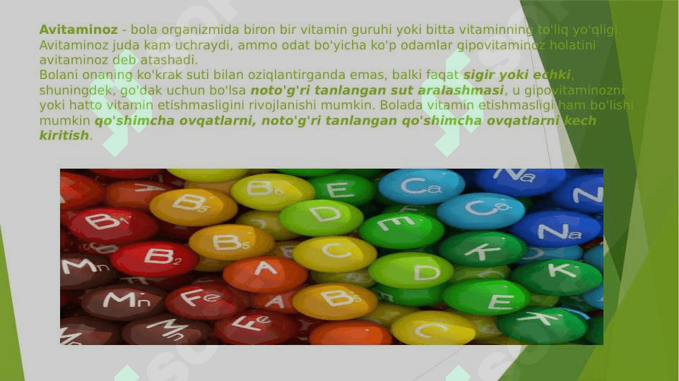 AVITAMINOZ VA GIPOVITAMINOZ 4