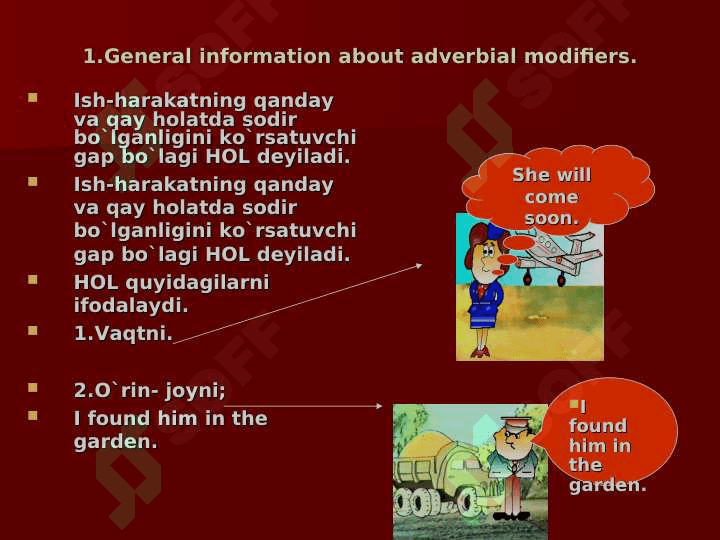 Adverbial modifiers 2