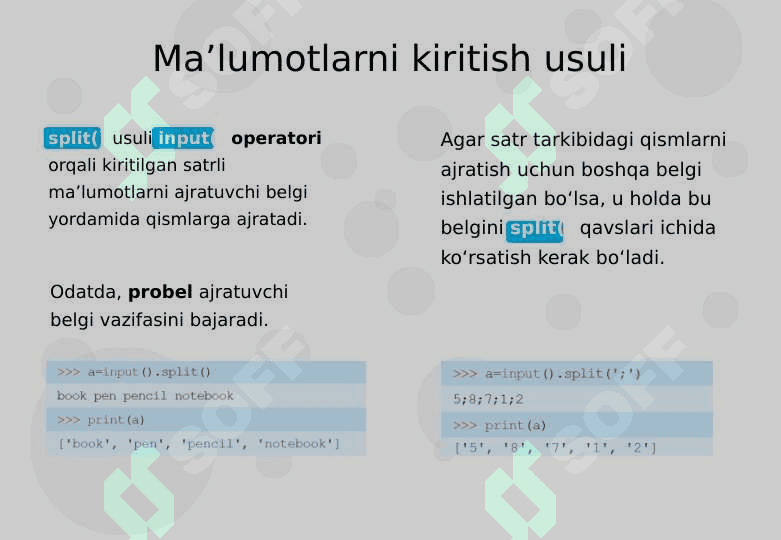 PYTHONDA OPERATOR VA  IFODALAR 2