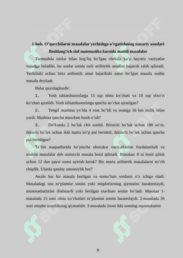 1-SINF O'QUVCHILARINI SODDA MASALALAR TUZISHGA O'RGATISH 6