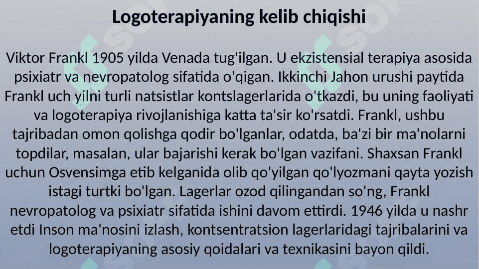 Logoterapiyaning paydo bo'lishi 3