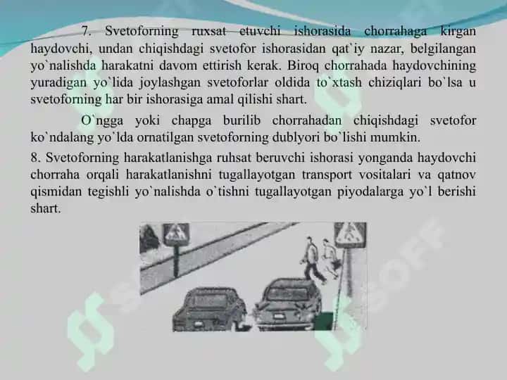 Chorrahalarda harakatlanish tartibi 6