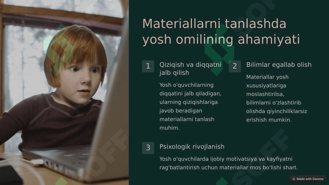Materiallarini tanlashda óquvchilarning yosh xususiyatlarini hisobga olish 4