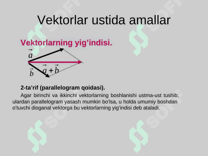 VEKTOR VA UNING TADBIQLARI 8