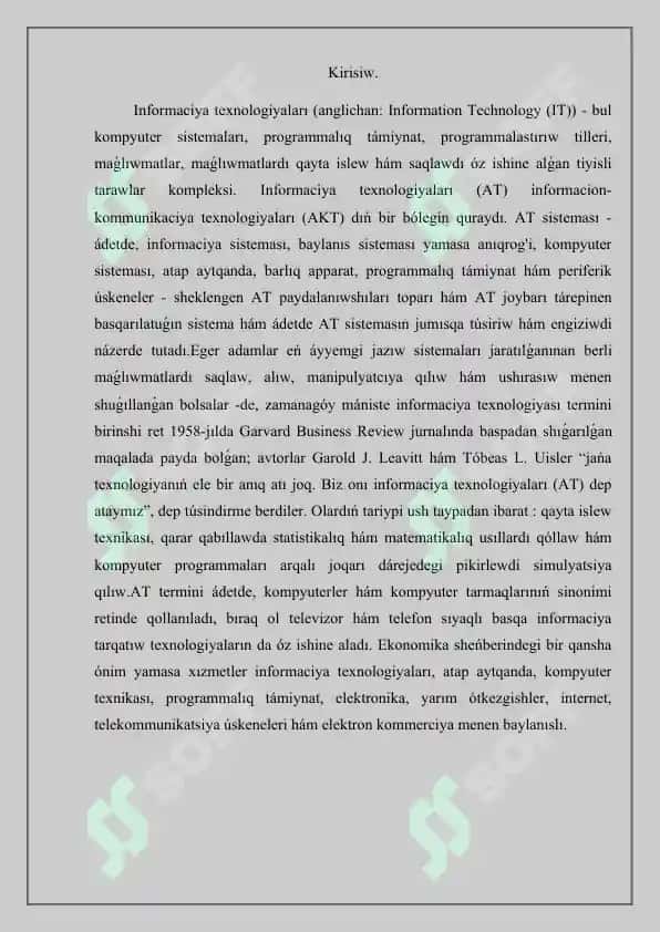Informatsiya texnologiyalari (Information Technology) 3