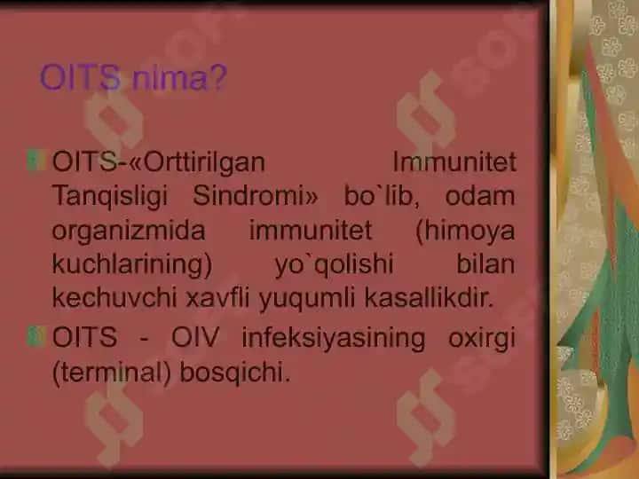 OITS (Orttirilgan Immunitet Tanqisligi Sindromi) 5