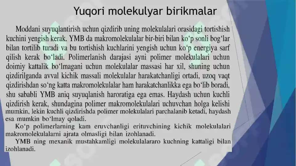 Yuqori molekulyar birikmalar 6
