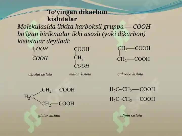 Ikki asosli karbon kislotalar 3