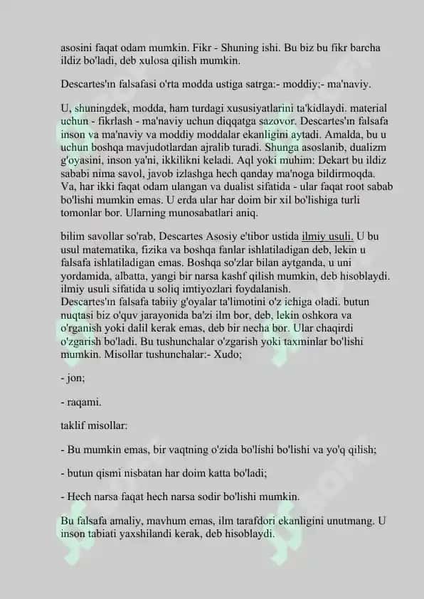 FALSAFA TURMUSH TARZI VA DUNYONI ANGLASH USULI 7