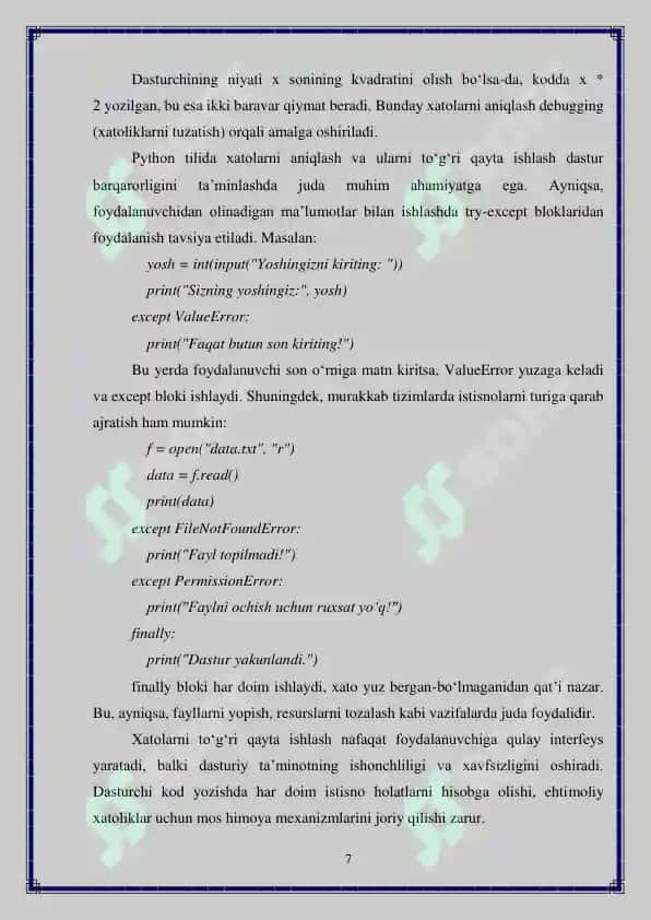 Python’da xatolarni qayta ishlash va debugging 7