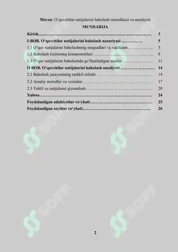 Oʻquvchilar natijalarini baholash metodikasi va amaliyoti 2
