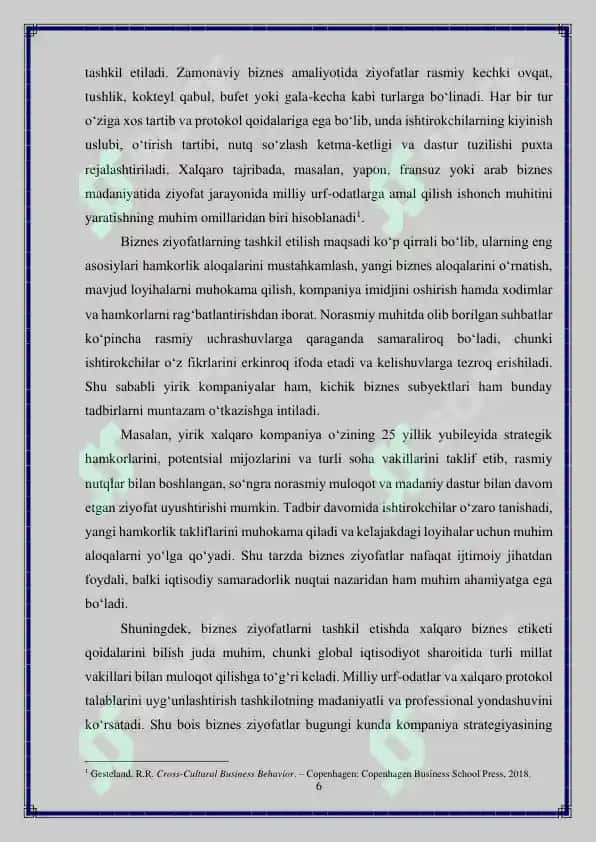 Biznes ziyofat va ziyofatlarda odob-axloq qoidalari 6