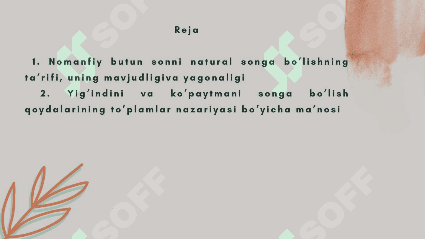 NOMANFIY BUTUN SONLAR TO’PLAMI.
NATURAL SONLAR VA NOL
TUSHUNCHASINING VUJUDGA KELISHI HAQIDA
QISQACHA TARIXIY MA’LUMOT. NATURAL
SONLAR VA NOL TUSHUNCHASI 2