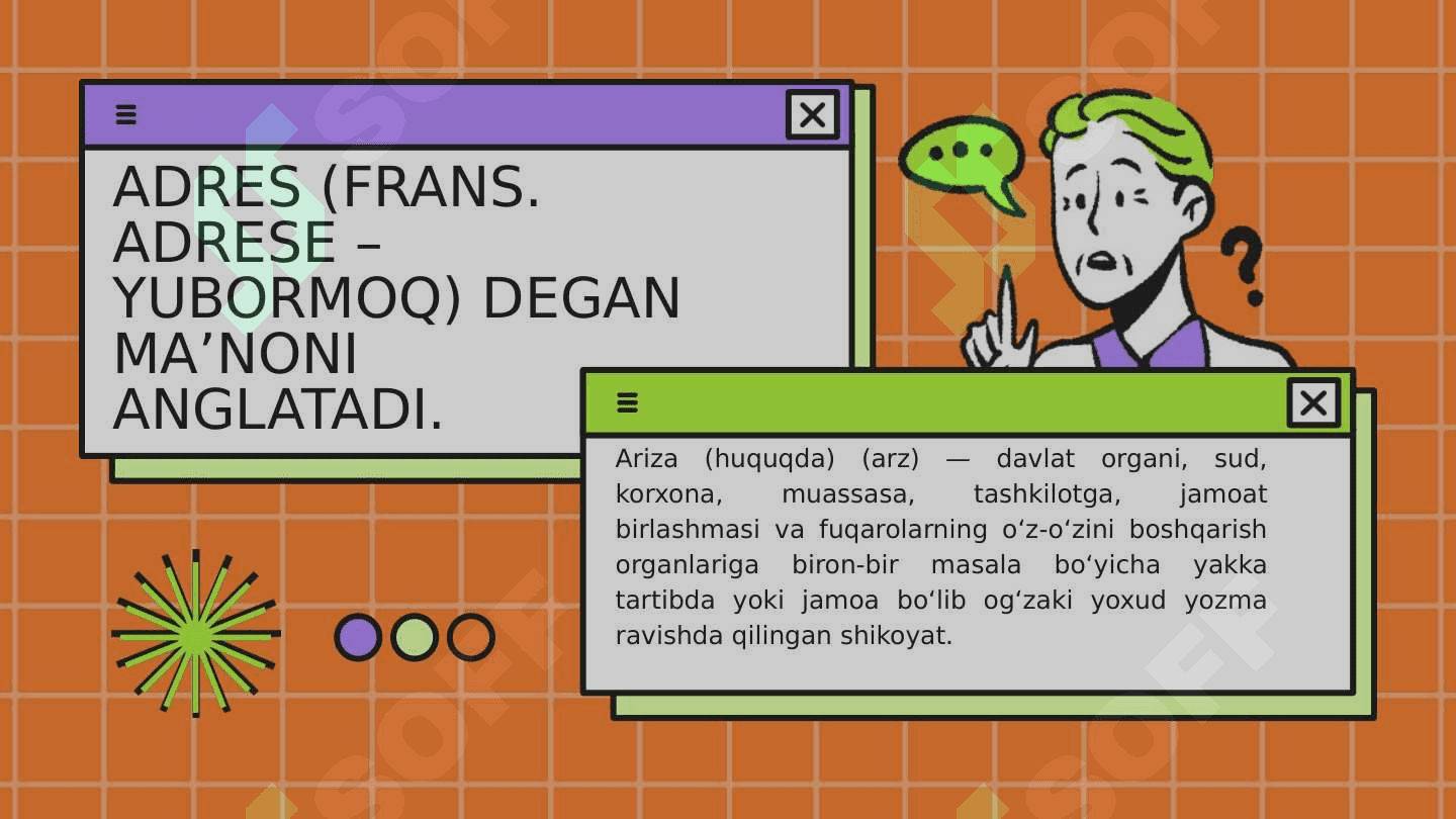 ADRES, ARIZA , TARJIMAYI HOL 3