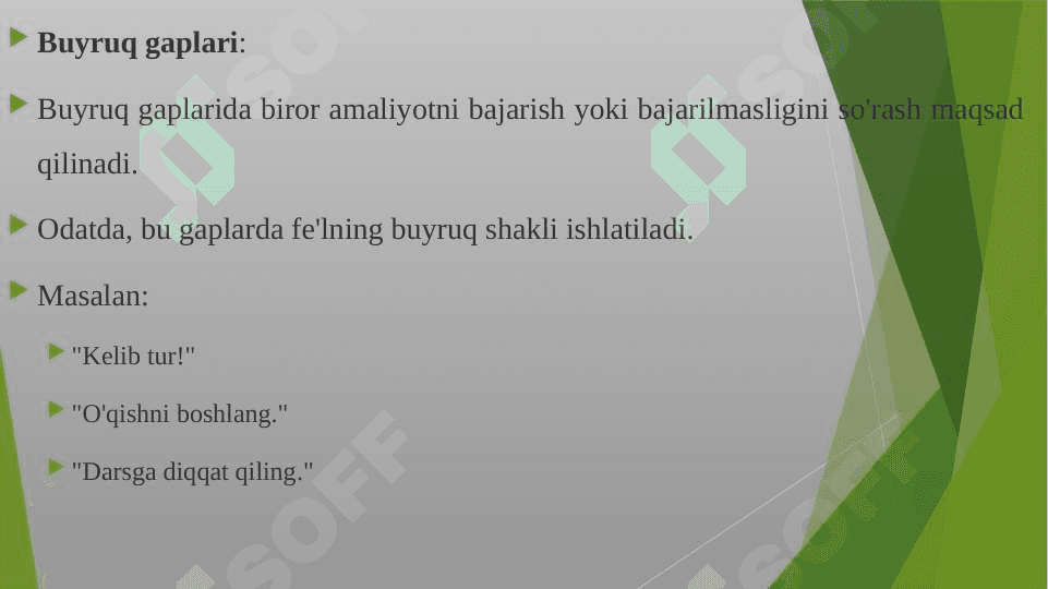 Buyruq istak va xabar maylidagi gaplar 3