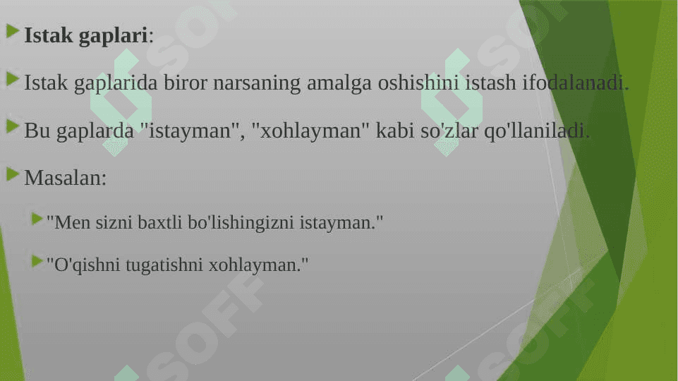 Buyruq istak va xabar maylidagi gaplar 4