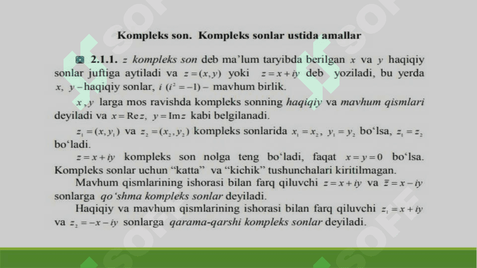 Kompleks sonlar 2