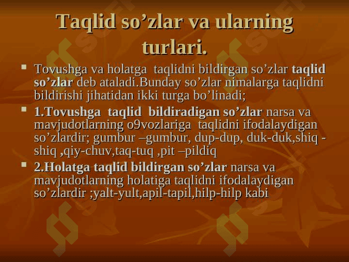 Undov,taqlid va modal so’zlar 4