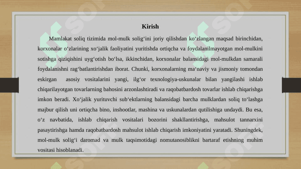Yuridik shaxslarning mol-mulkiga solinadigan soliq 3