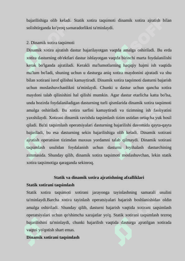 Xotirni taqsimlash va unga qo’yiladigan talablar 3