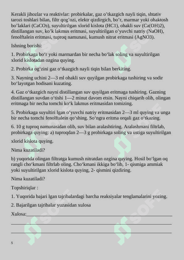 9-sinf nazorat ishi kimyo 2024 5
