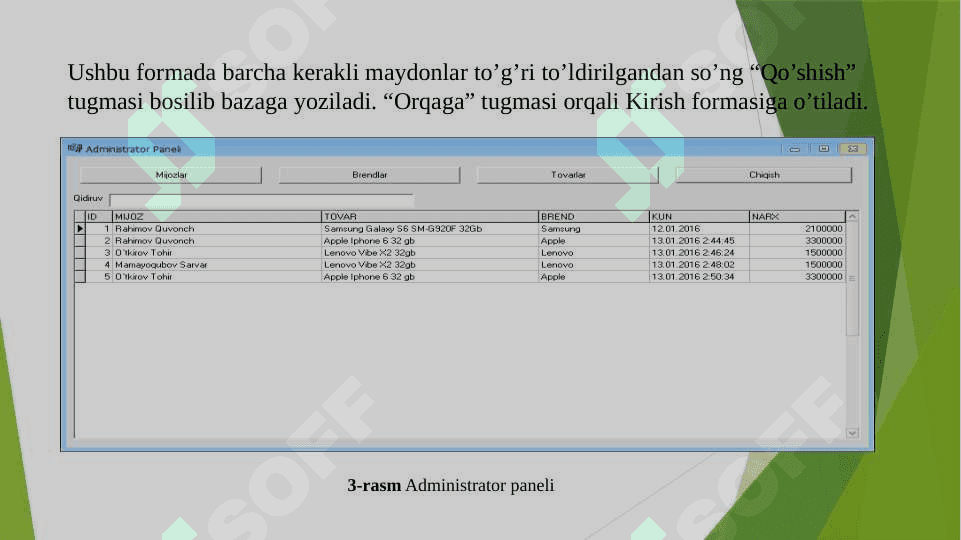 ORACLE ma’lumotlar bazasi 4
