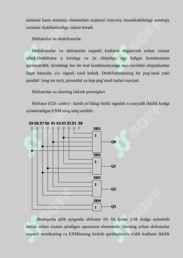Kombinatsion turdagi funksional qurilmalar. Koderlar, shifratorlar   va    deshifratorlar 3